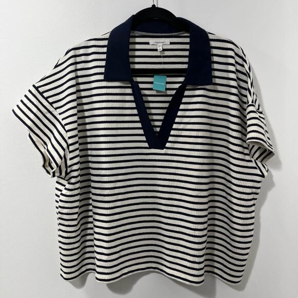 Maurices NWT Collared Preppy Ribbed Striped Polo Short Sleeve [size XXL] - Picture 1 of 9